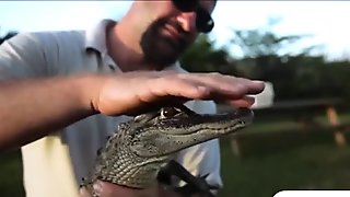 Lovely badass babes visited cranky crocs and enjoying it