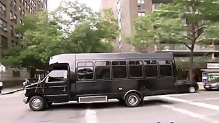 Amateur swinger couples enjoying in party bus